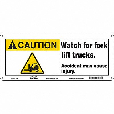 CONDOR 476P28 Safety Sign 7 in x 17 in Aluminum