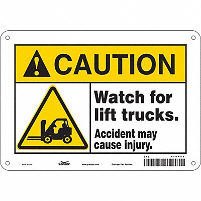 CONDOR 476P58 Safety Sign 7 inx10 in Polyethylene