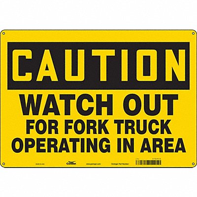 CONDOR 476P72 Safety Sign 14 inx20 in Polyethylene