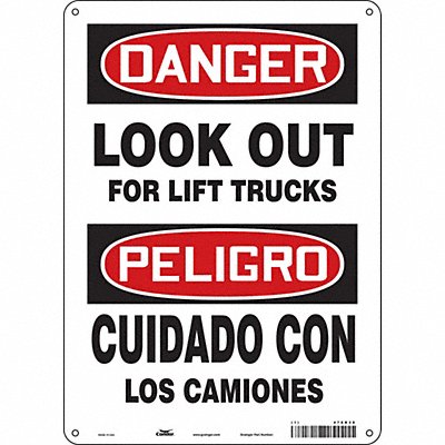 CONDOR 476R30 Safety Sign 14 inx10 in Polyethylene