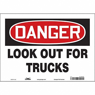 CONDOR 476R45 Safety Sign 10 inx14 in Vinyl