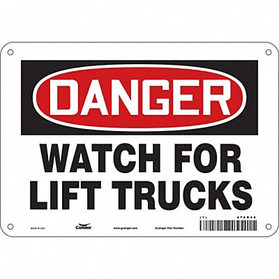 CONDOR 476R46 Safety Sign 7 in x 10 in Aluminum