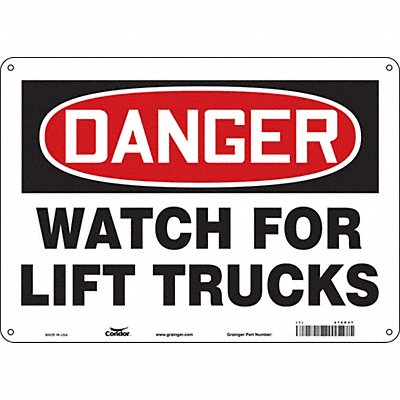 CONDOR 476R47 Safety Sign 10 in x 14 in Aluminum
