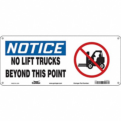 CONDOR 476R62 Safety Sign 7 in x 17 in Aluminum