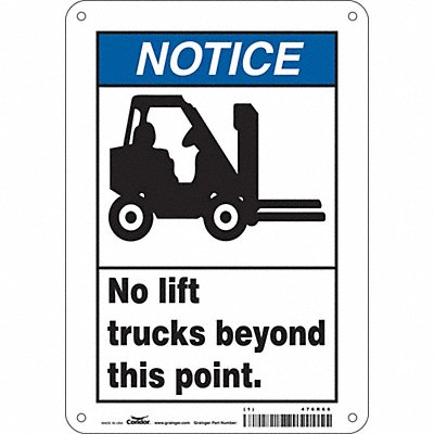CONDOR 476R66 Safety Sign 10 inx7 in Aluminum