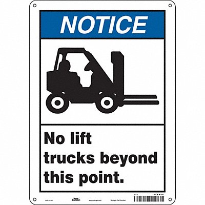 CONDOR 476R69 Safety Sign 14 inx10 in Polyethylene