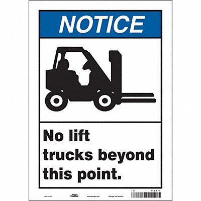 CONDOR 476R71 Safety Sign 14 in x 10 in Vinyl