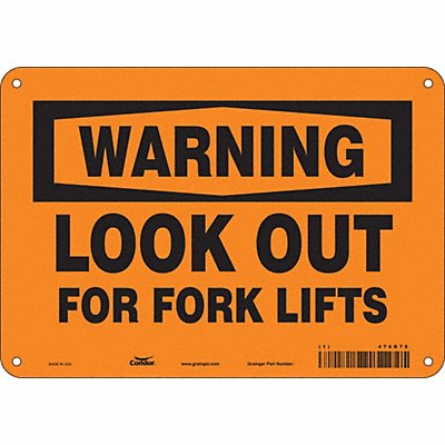 CONDOR 476R75 Safety Sign 7 inx10 in Polyethylene