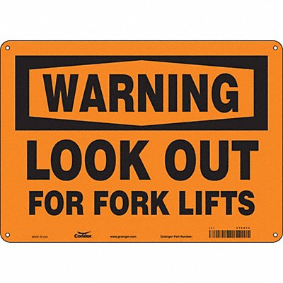 CONDOR 476R76 Safety Sign 10 inx14 in Polyethylene