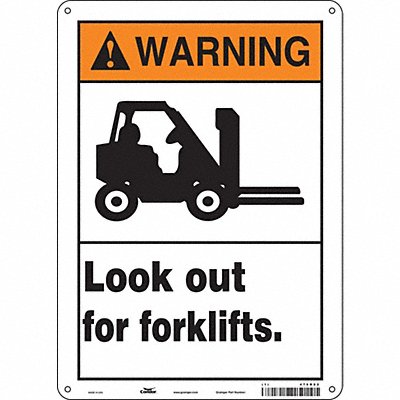 CONDOR 476R82 Safety Sign 14 in x 10 in Polyethylene