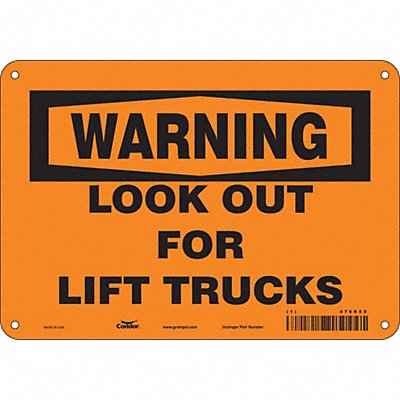 CONDOR 476R85 Safety Sign 7 in x 10 in Aluminum