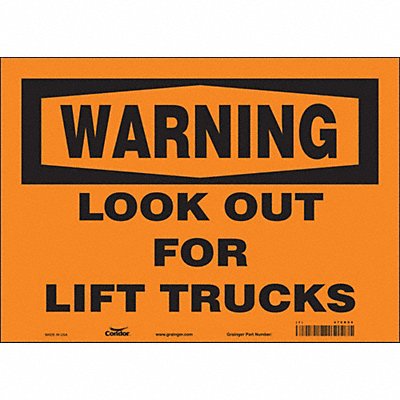 CONDOR 476R90 Safety Sign 10 in x 14 in Vinyl