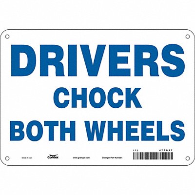 CONDOR 477D37 Safety Sign 7 in x 10 in Polyethylene