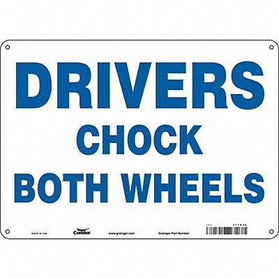 CONDOR 477D38 Safety Sign 10 in x 14 in Polyethylene