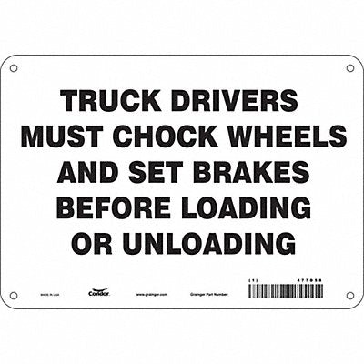 CONDOR 477D58 Safety Sign 7 in x 10 in Vinyl