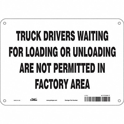 CONDOR 477D67 Safety Sign 7 inx10 in Vinyl