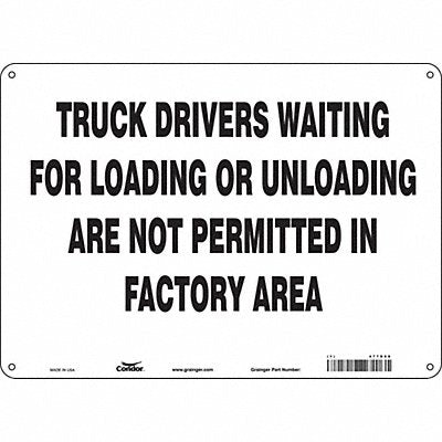 CONDOR 477D68 Safety Sign 10 inx14 in Vinyl