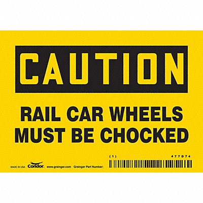 CONDOR 477D74 Safety Sign 3.5in x 5in Vinyl
