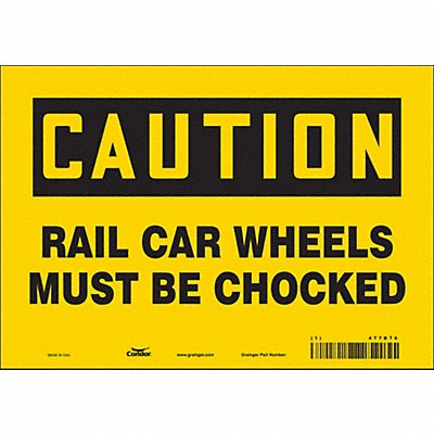 CONDOR 477D76 Safety Sign 7 in x 10 in Vinyl