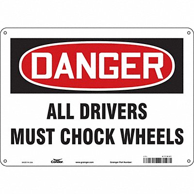 CONDOR 477D97 Safety Sign 10 inx14 in Polyethylene