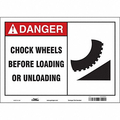 CONDOR 477F07 Safety Sign 10 in x 14 in Vinyl