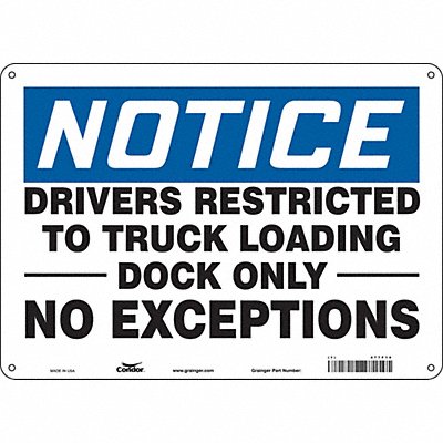 CONDOR 477F14 Safety Sign 10 in x 14 in Vinyl