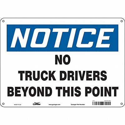 CONDOR 477F16 Safety Sign 10 inx14 in Aluminum
