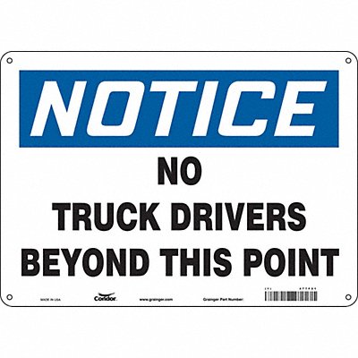 CONDOR 477F21 Safety Sign 10 inx14 in Vinyl