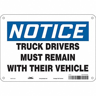 CONDOR 477F22 Safety Sign 7 in x 10 in Aluminum