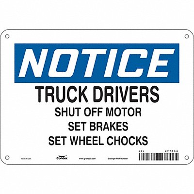 CONDOR 477F36 Safety Sign 7 in x 10 in Aluminum