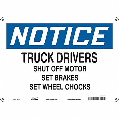 CONDOR 477F37 Safety Sign 10 inx14 in Aluminum