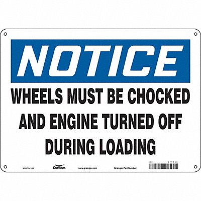 CONDOR 477F45 Safety Sign 10 inx14 in Aluminum