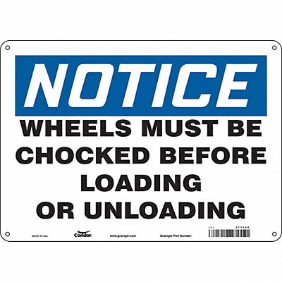 CONDOR 477F60 Safety Sign 10 inx14 in Polyethylene