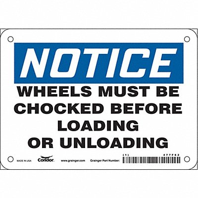 CONDOR 477F62 Safety Sign 5 in x 7 in Vinyl