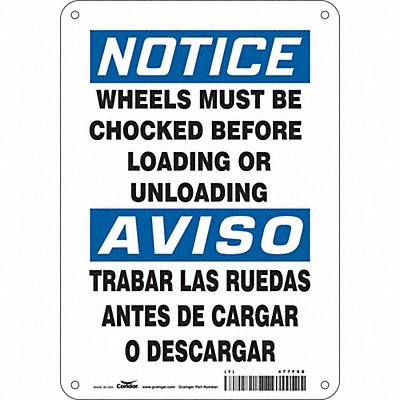 CONDOR 477F68 Safety Sign 10 in x 7 in Polyethylene