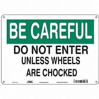 CONDOR 477F76 Safety Sign 10 inx14 in Polyethylene