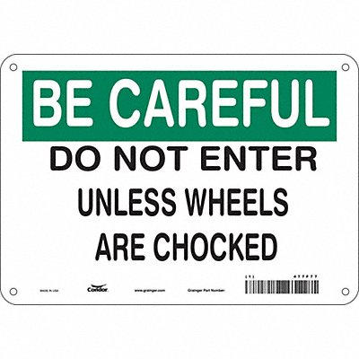 CONDOR 477F77 Safety Sign 7 in x 10 in Vinyl