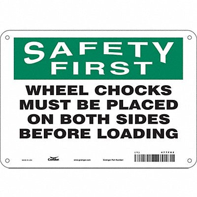 CONDOR 477F82 Safety Sign 7 in x 10 in Polyethylene