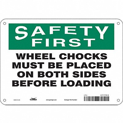 CONDOR 477F84 Safety Sign 7 in x 10 in Vinyl
