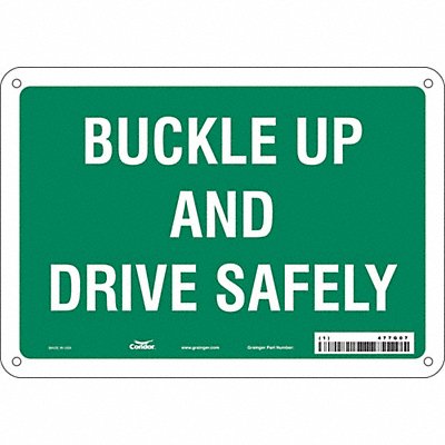 CONDOR 477G07 Safety Sign 7 in x 10 in Aluminum