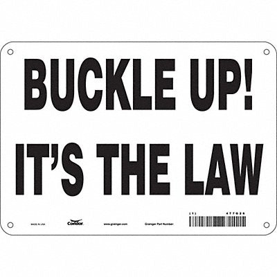 CONDOR 477G26 Safety Sign 7 inx10 in Vinyl