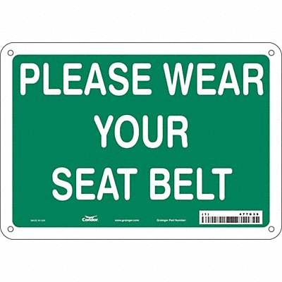 CONDOR 477G39 Safety Sign 7 inx10 in Vinyl