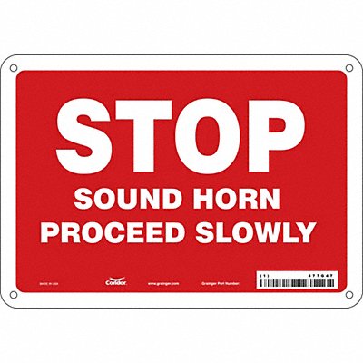 CONDOR 477G47 Safety Sign 7 in x 10 in Aluminum