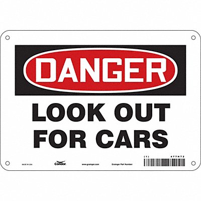 CONDOR 477H72 Safety Sign 7 in x 10 in Aluminum