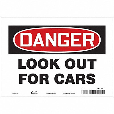 CONDOR 477H76 Safety Sign 7 inx10 in Vinyl