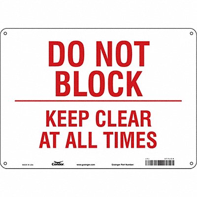 CONDOR 477J34 Safety Sign 10 in x 14 in Aluminum