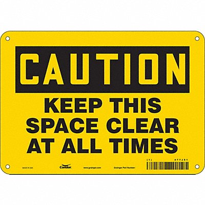 CONDOR 477J81 K1581 Safety Sign 7 in x 10 in Aluminum