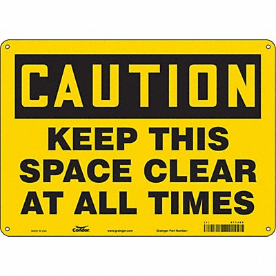 CONDOR 477J85 K1581 Safety Sign 10 in x 14 in Polyethylene