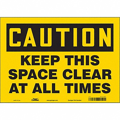 CONDOR 477J87 K1581 Safety Sign 10 in x 14 in Vinyl