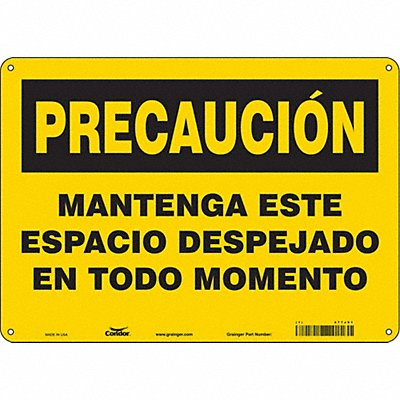 CONDOR 477J91 Safety Sign 10 in x 14 in Polyethylene